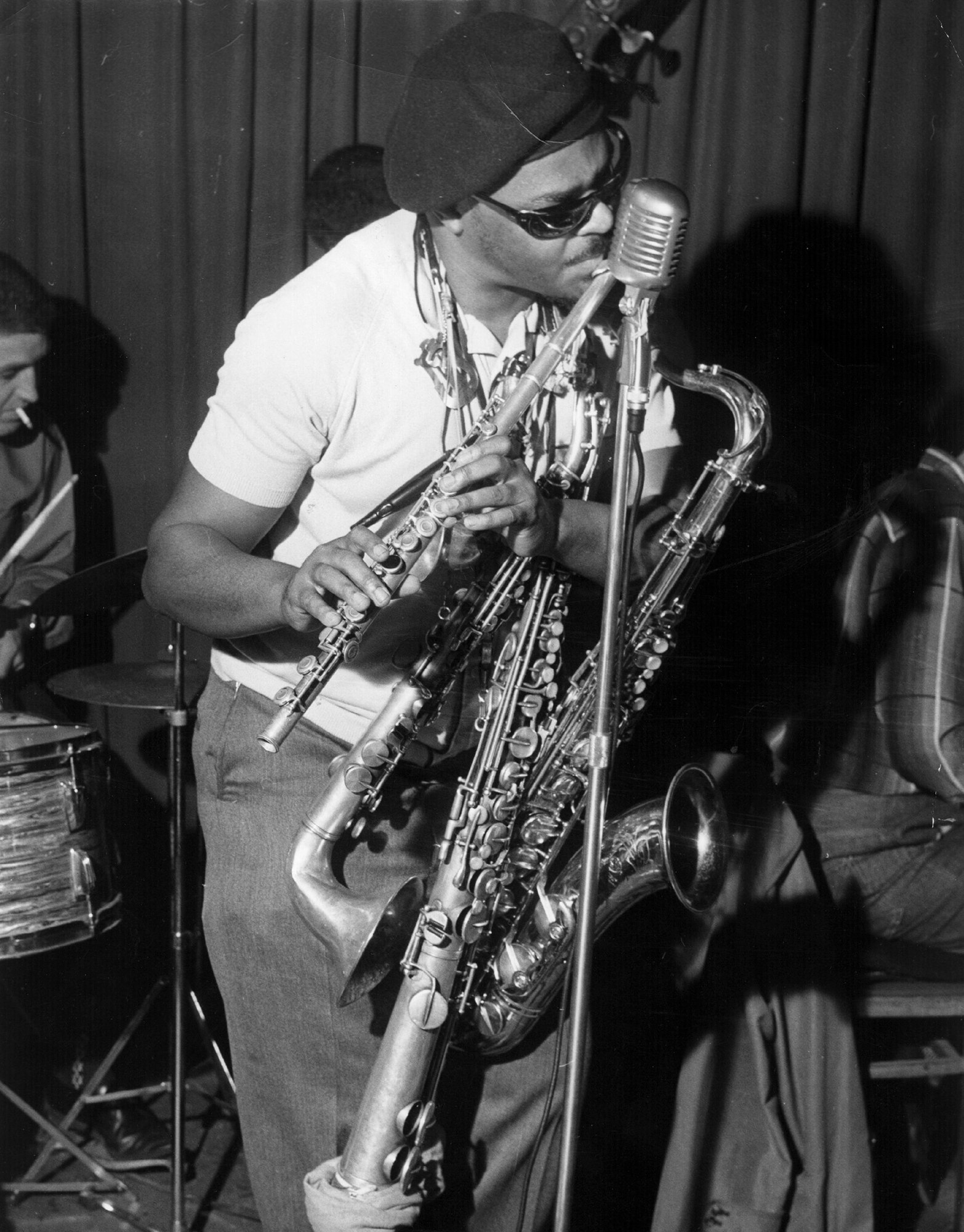 Roland Kirk circa 1965. Photo via Keystone/Getty Images.